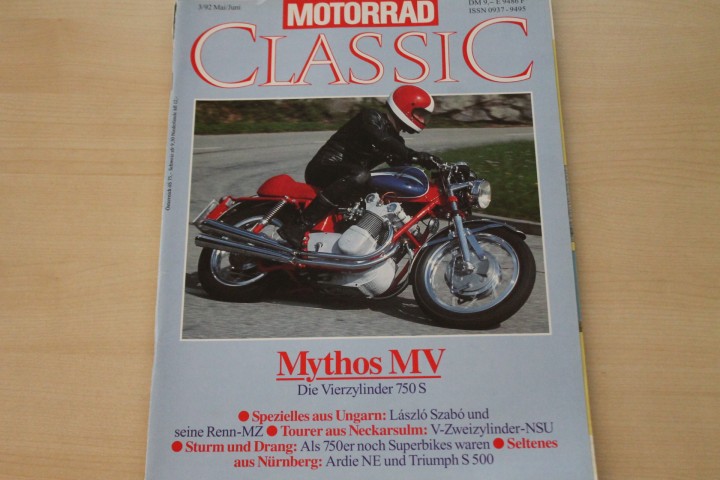 Deckblatt Motorrad Classic (03/1992)